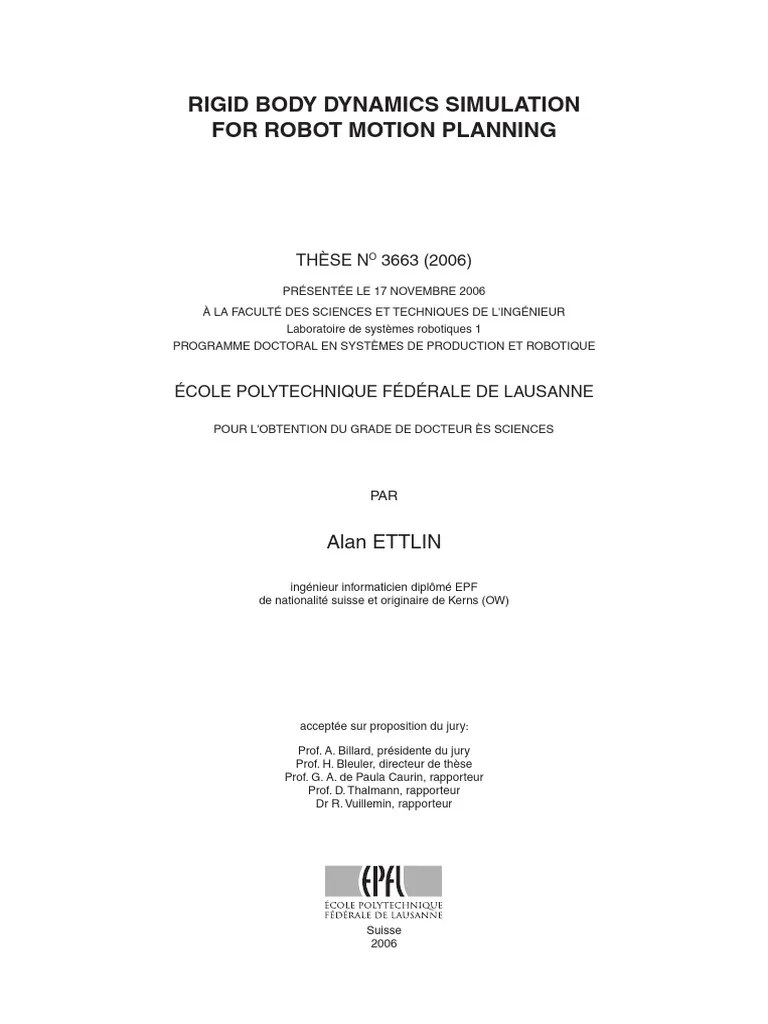 Rigid Body Dynamics Simulation For Robot-1 | Download Free PDF | Science