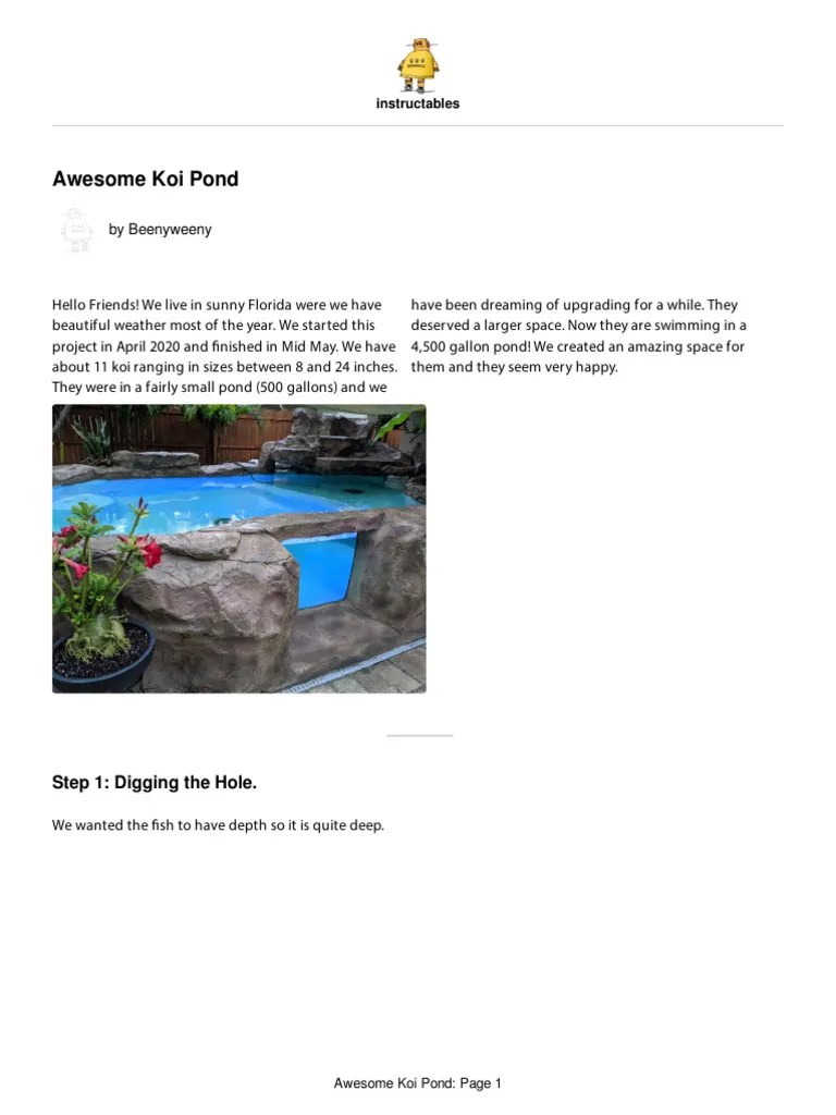 Awesome Koi Pond | PDF | Concrete | Building Engineering