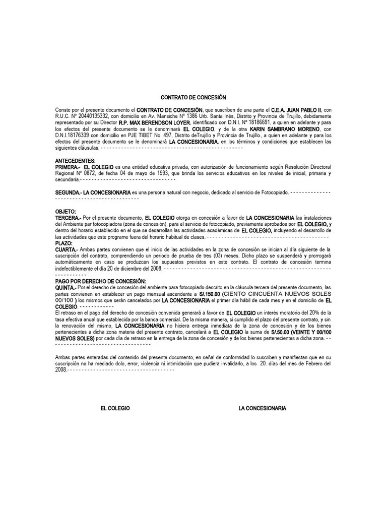 Contrato De Concesión | PDF