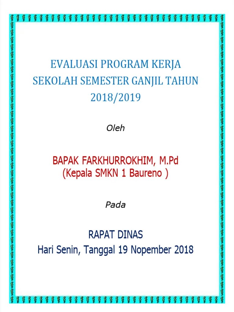 PDF Evaluasi Program Kerja Sekolah | PDF