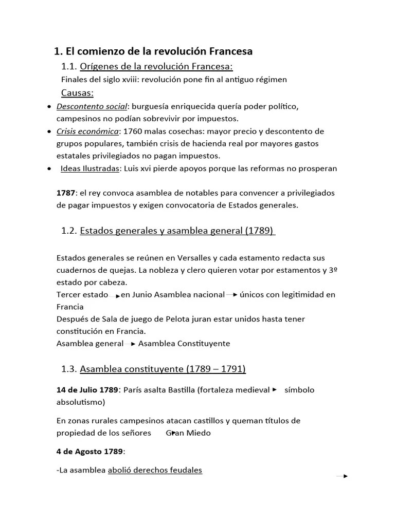 El Comienzo De La Revolución Francesa | PDF | Revolución Francesa | Napoleón