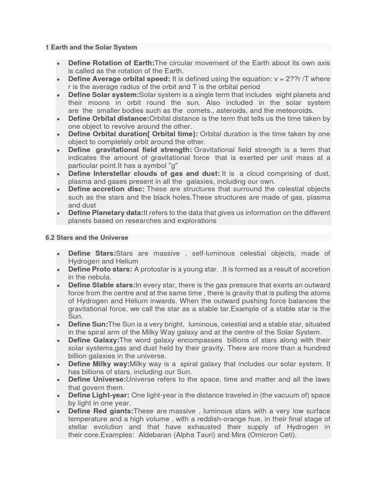 1 Earth And The Solar System | PDF