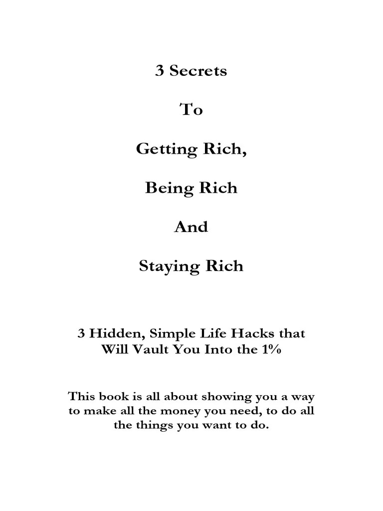 3 Secrets Rich Alpha 1a1.2 | PDF | Arbitrage | Taxes