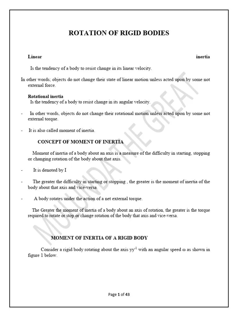 Rotation Of Rigid Bodies | PDF | Rotation Around A Fixed Axis | Torque