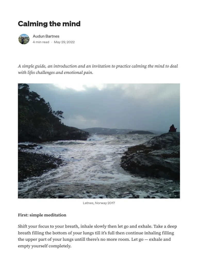 Calming The Mind | PDF | Breathing | Meditation