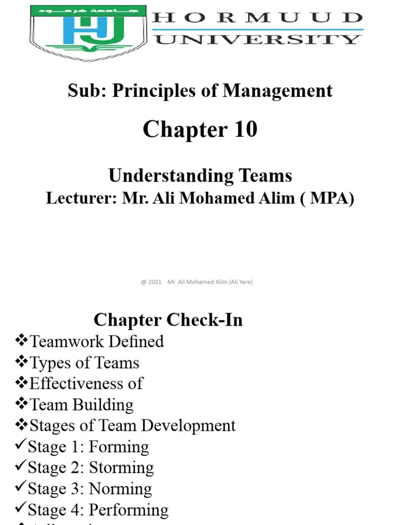Chapter 10 Understanding Teams | PDF | Leadership | Goal