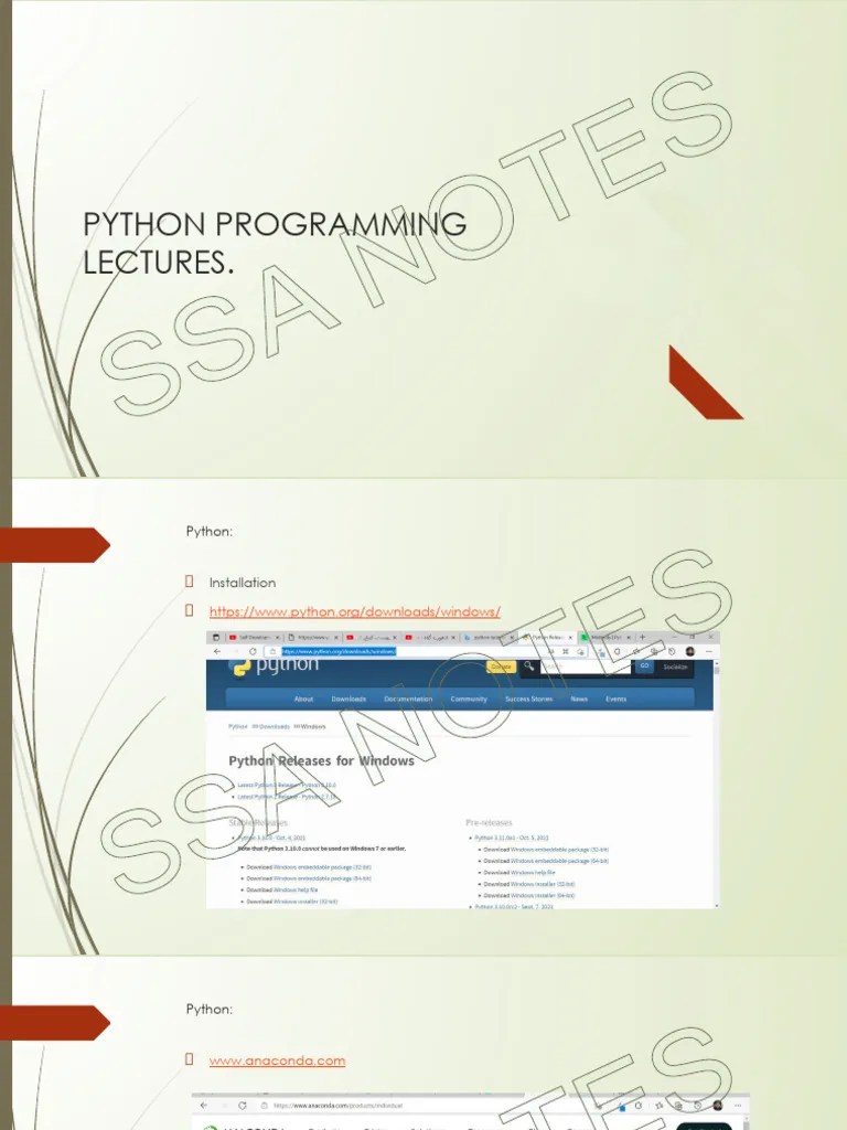 Python Programming Lectures. | PDF | Python (Programming Language ...