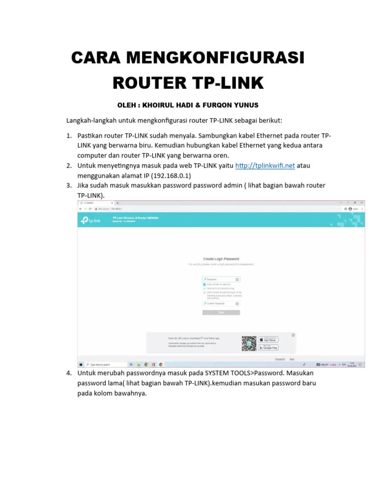 Cara Mengkonfigurasi Router Tp-Link | PDF