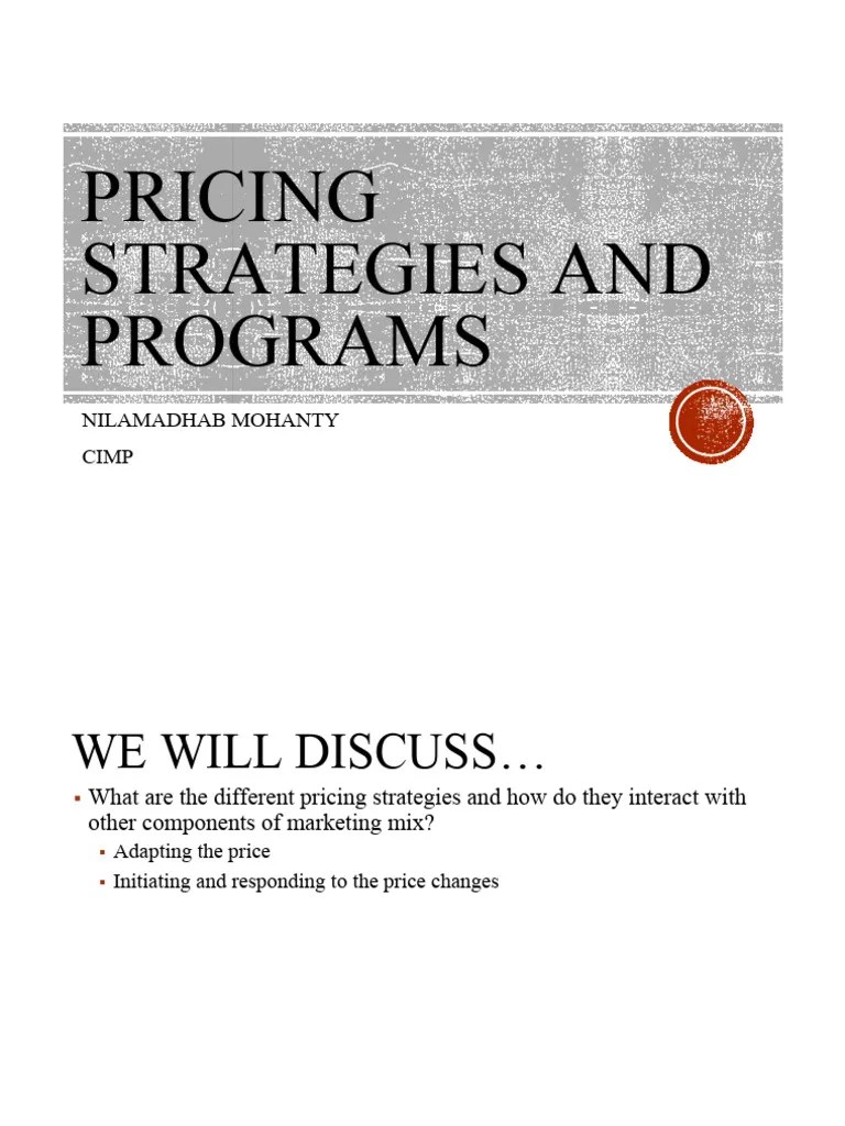 Pricing Strategies And Programs | PDF | Pricing | Discounts And Allowances