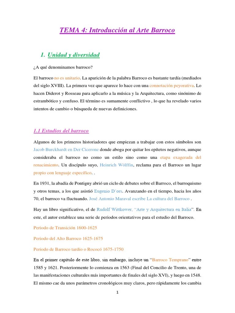 Tema 4 Arte Moderno | PDF | Barroco | Escultura