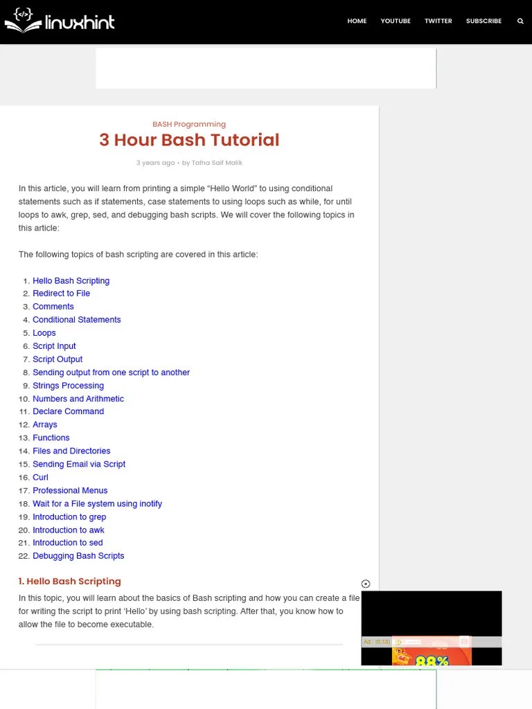 Bash Scripting Tutorial Guide | PDF | Parameter (Computer Programming) | Filename