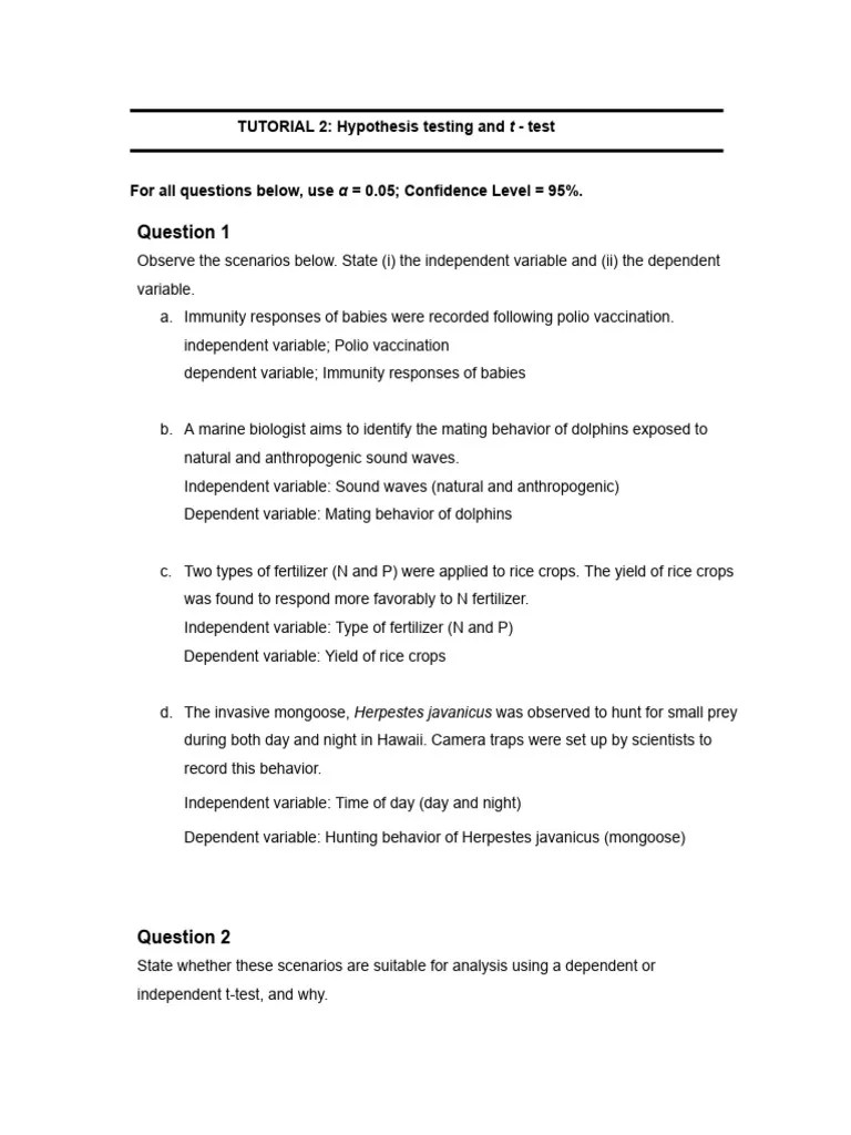 Tutorial Hypothesis Testing And T | PDF | P Value | Statistics