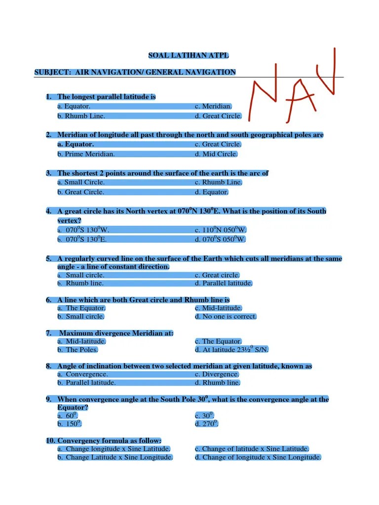 2 Atpl Nav | PDF | Latitude | Longitude