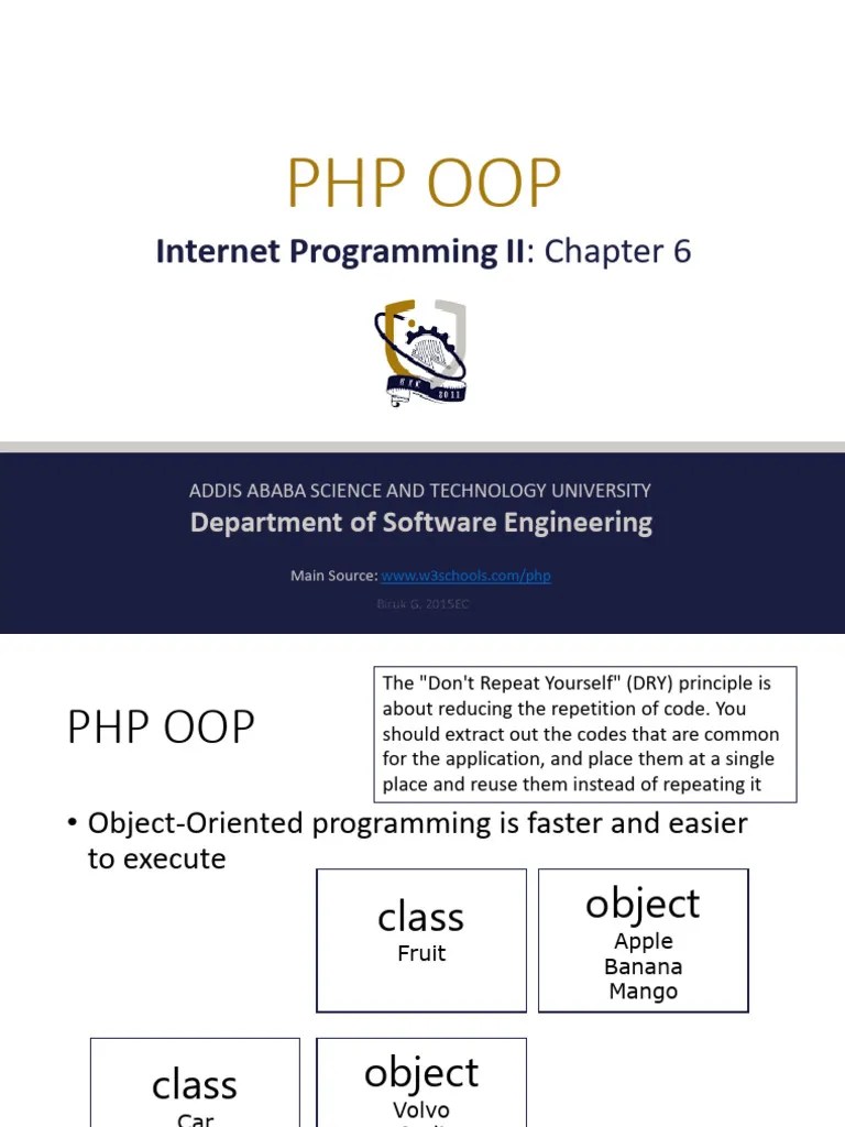 6 - Chapter 6 - PHP | PDF | Class (Computer Programming) | Inheritance ...