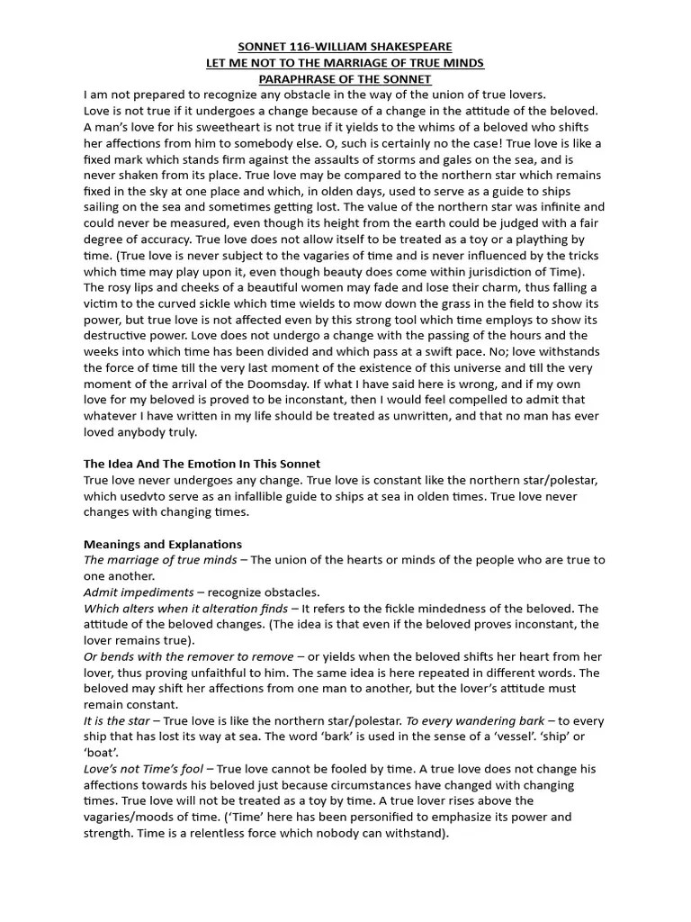 Sonnet 116 | PDF