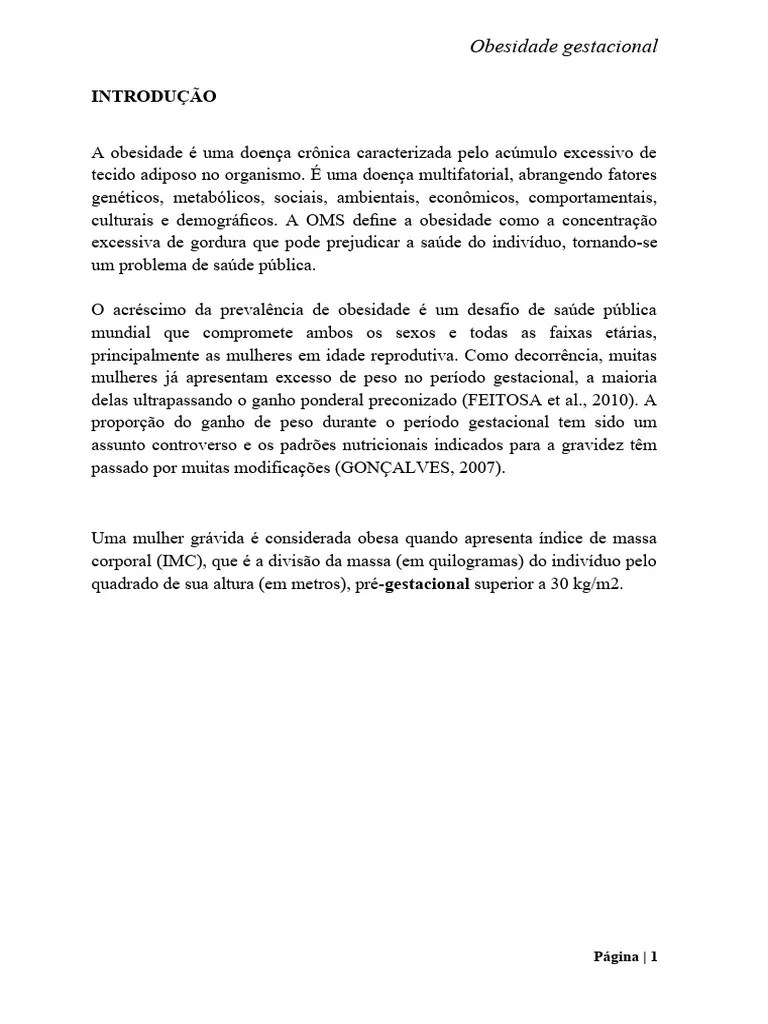 Obesidade Gestacional | PDF | Gravidez | Obesidade