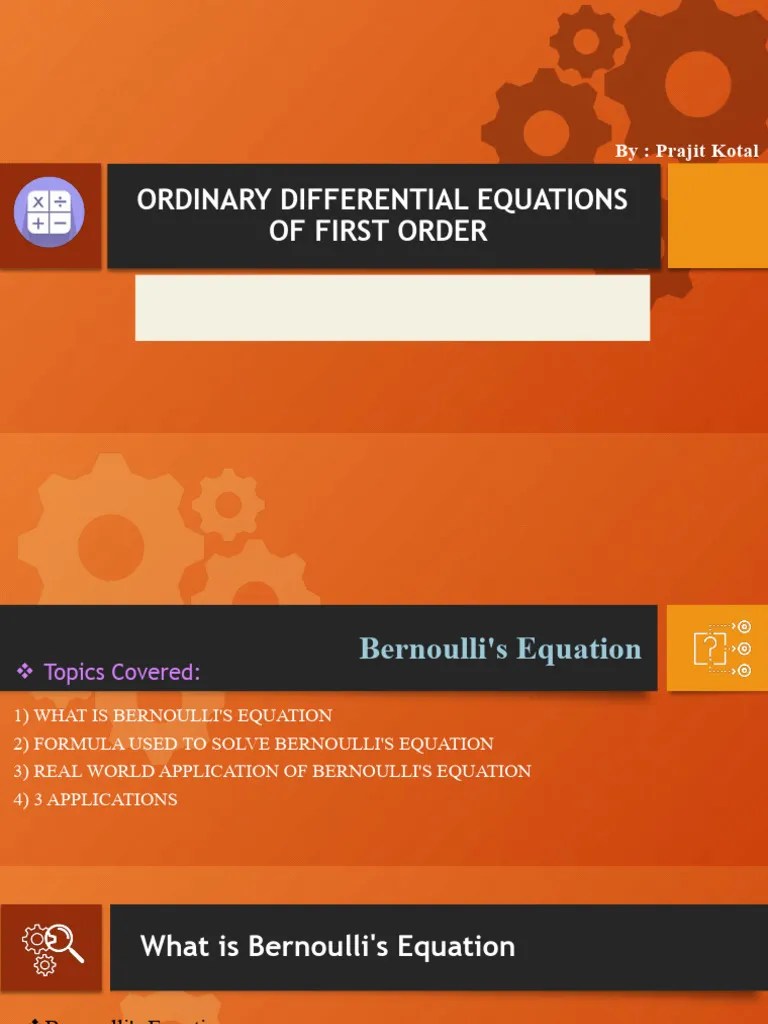 Maths Bernoulli's Equation | PDF