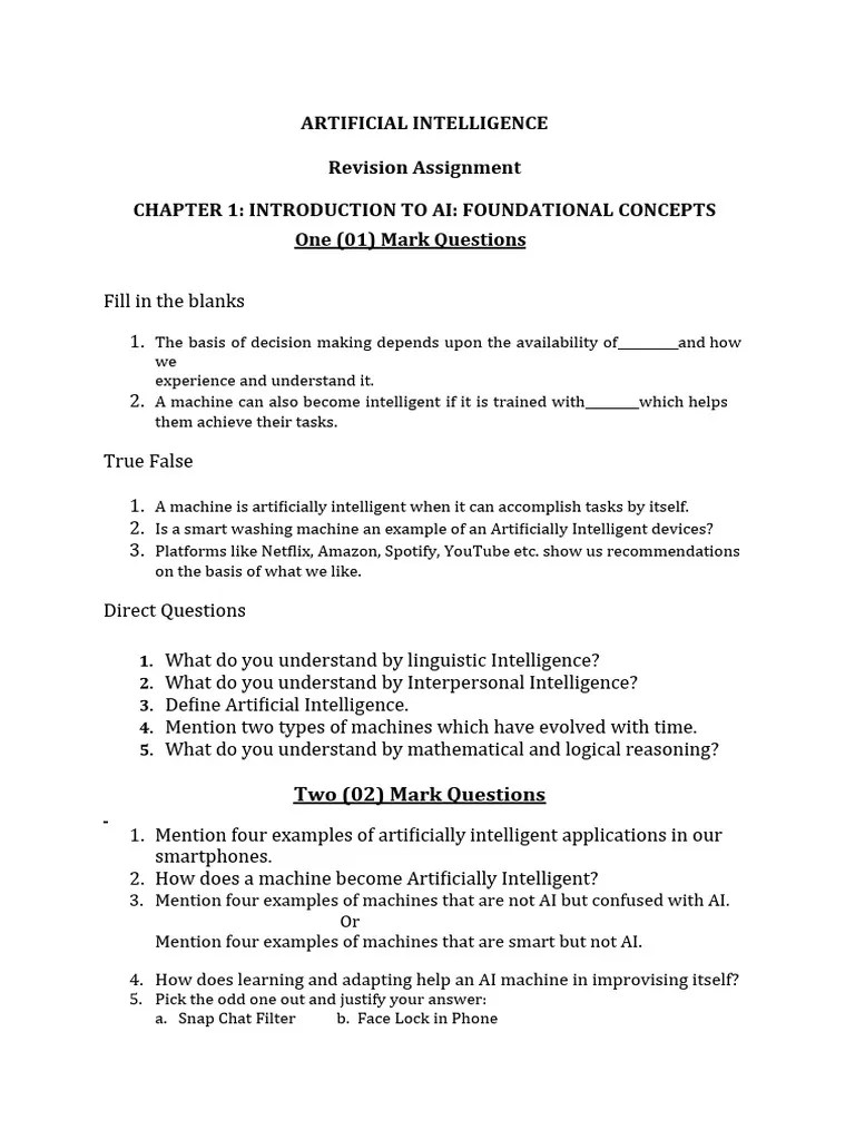 AI Chapter - Introduction To AI | PDF | Artificial Intelligence ...