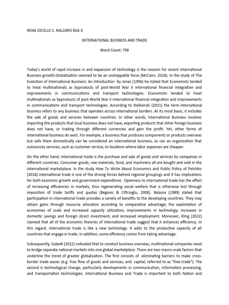 International Business | PDF | Globalization | Economics