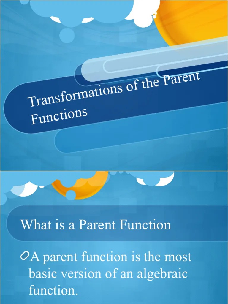 Transformation Parent Functions | PDF | Function (Mathematics ...