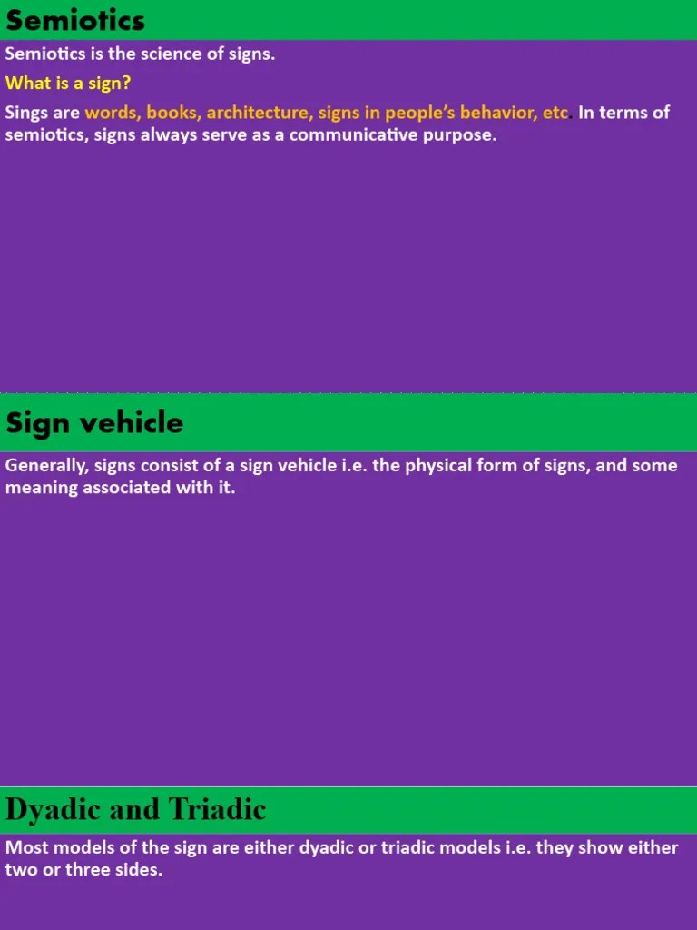 Semiotics Powerpoint Lectures | PDF | Semiotics | Charles Sanders Peirce