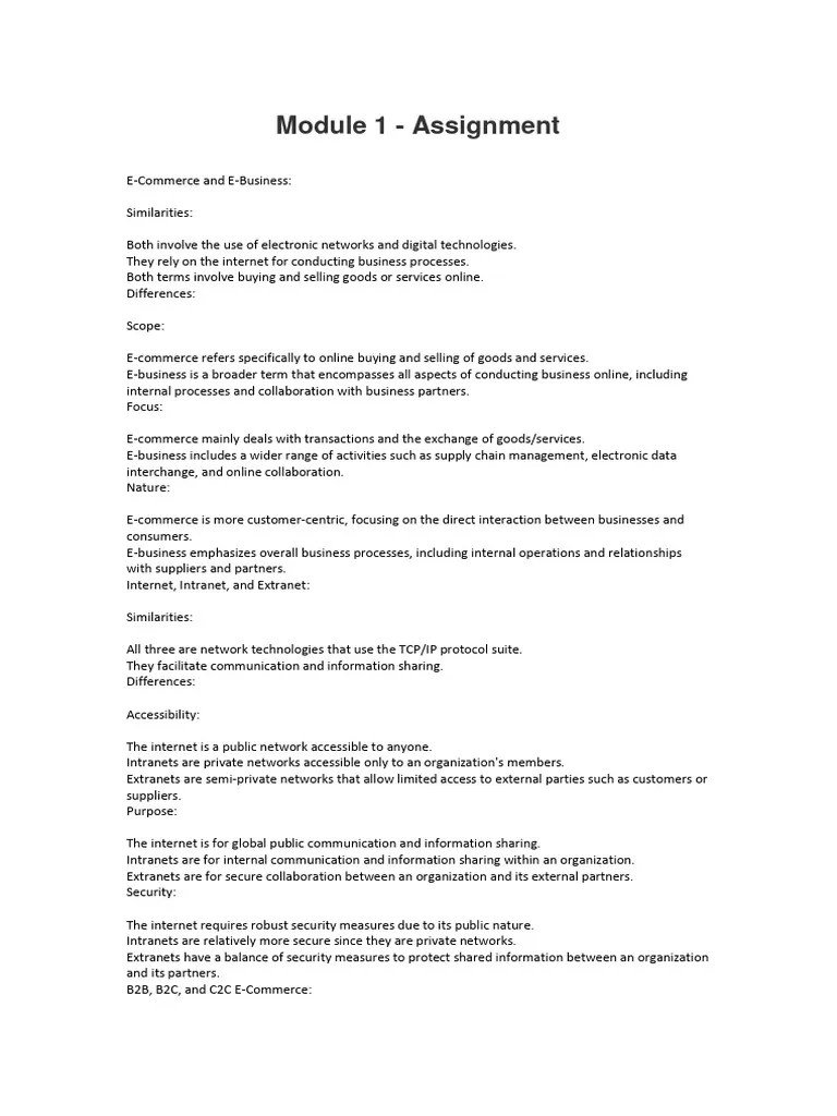 Module 1 - Sean | PDF | Computer Network | Electronic Business