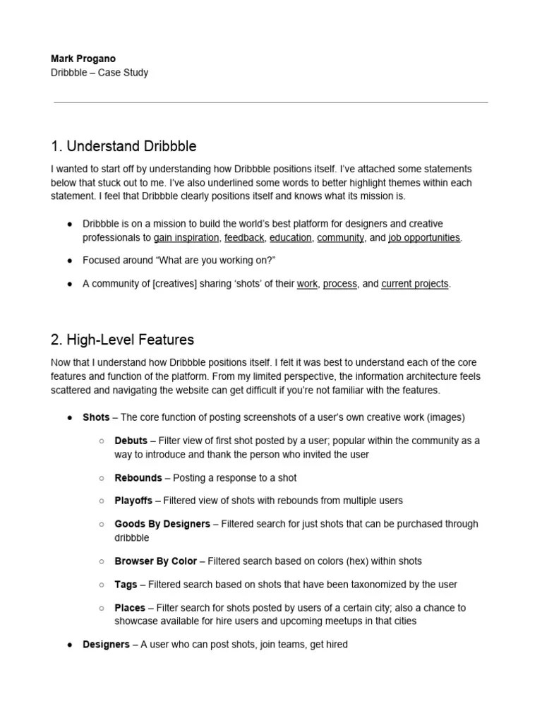 Dribbble - Case Study | PDF | Mentorship | Experiment