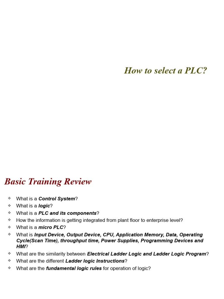 Basic PLC Training Material - Part2 | PDF | Programmable Logic ...