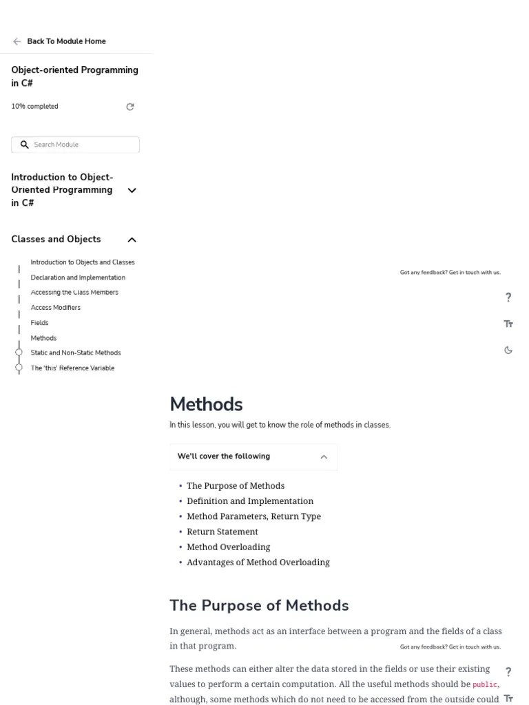 Methods - Learn Object-Oriented Programming In C# | PDF | Method ...