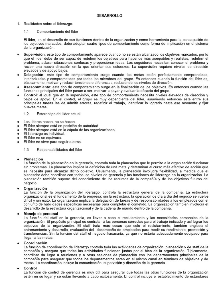 LIDERAZGO | PDF | Liderazgo | Planificación