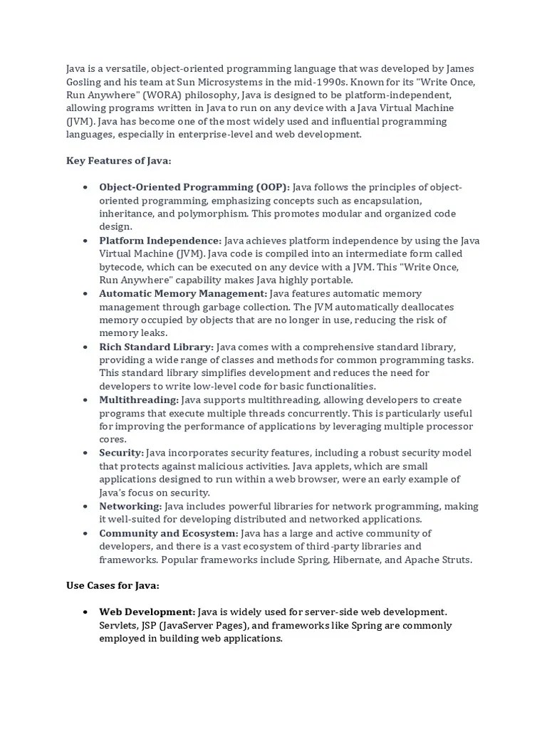 Intro To Java | Download Free PDF | Java (Programming Language) | Java ...