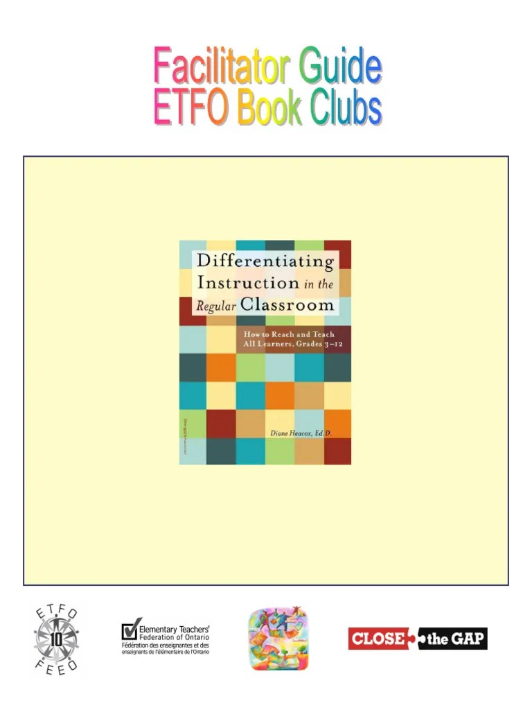 Heacox Diane. - Facilitator Guide. Differentiating Instruction In The ...