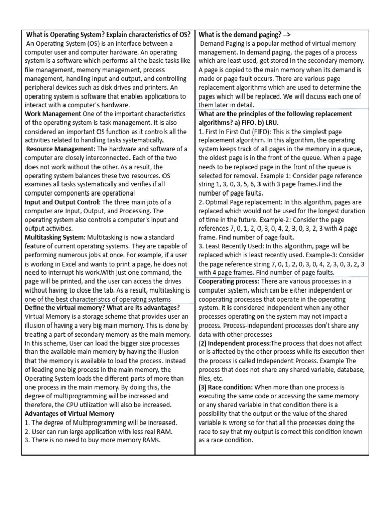 Operating System | PDF | Process (Computing) | Operating System