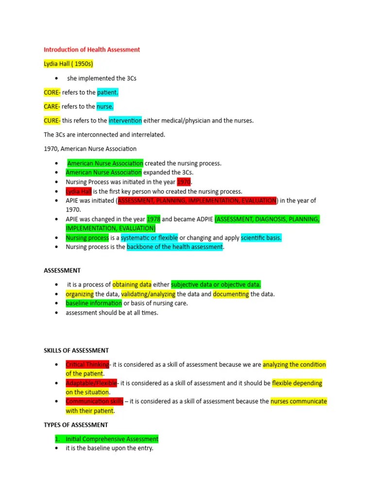 Health Assessment Chapter 1 | PDF | Nursing | Medical Diagnosis