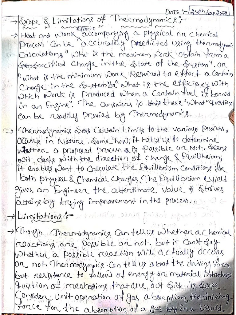 Thermodynamics Note | PDF