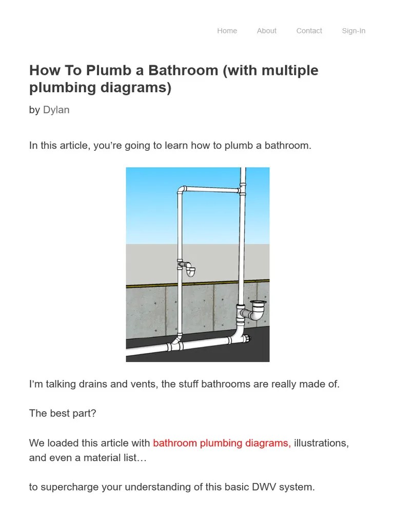 How To Plumb A Bathroom (With Multiple Plumbing Diagrams) | PDF | Plumbing | Bathroom