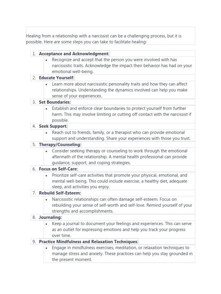 How To Heal From A Narcissist | PDF | Psychotherapy | Self Esteem