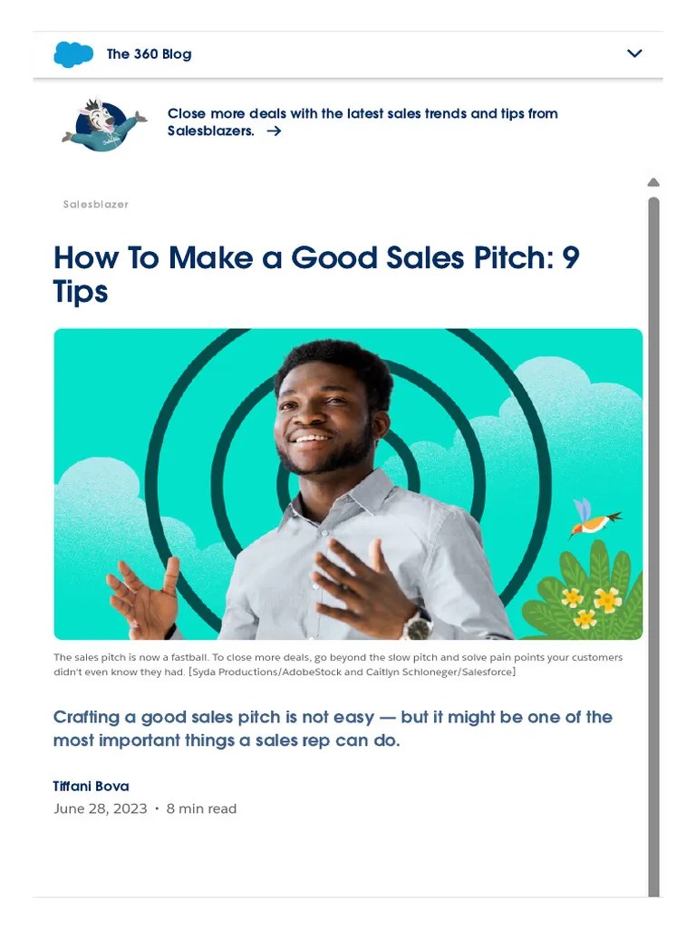 003 9 Tips For A Perfect Sales Pitch - Salesforce | PDF