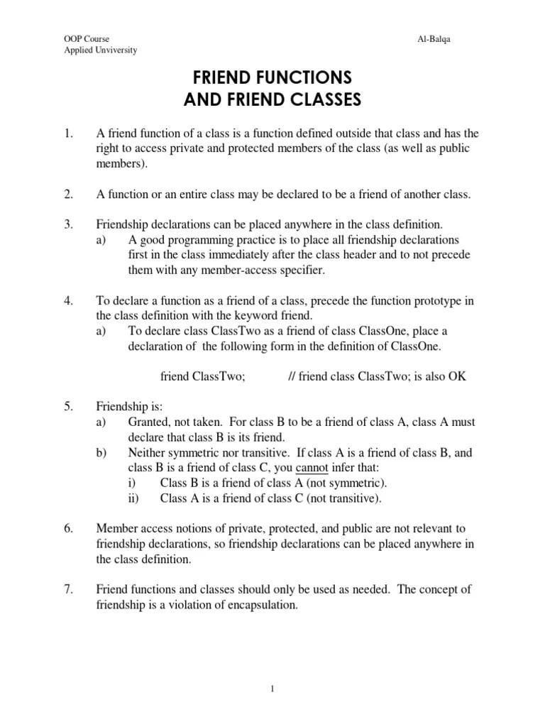 04-Friend Functions | Download Free PDF | Integer (Computer Science ...