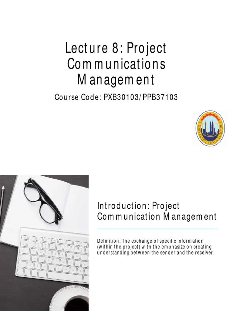 Lecture 8 Project Communication Management | PDF | Communication | Information