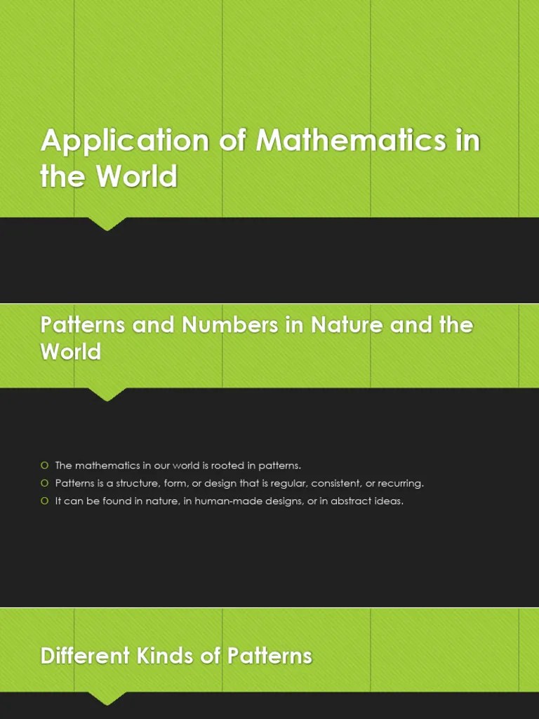 Application Of Mathematics In The World | PDF | Pattern | Waves