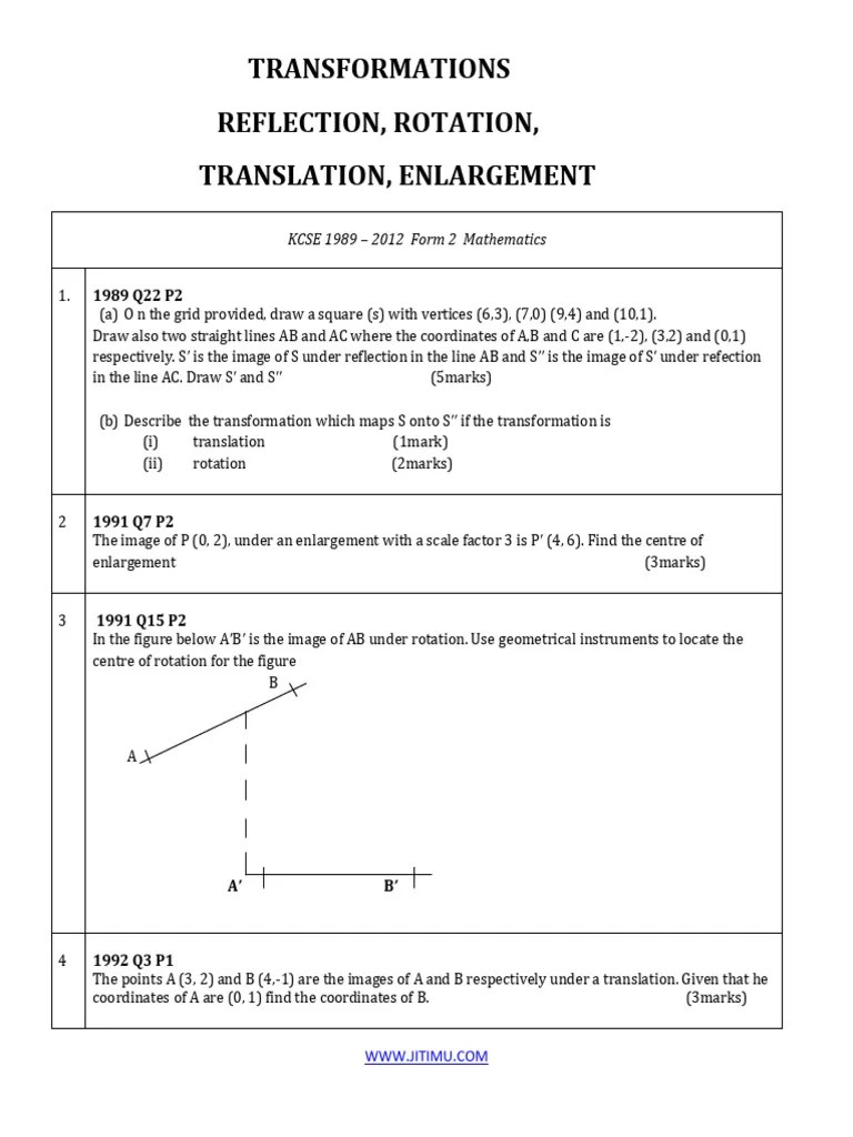 Transformations F2 | PDF