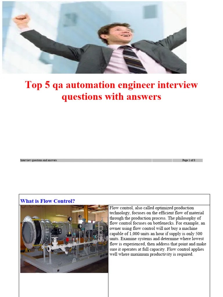 Top 5 Automation Engineer Interview Questions With Answers | PDF | Lean ...