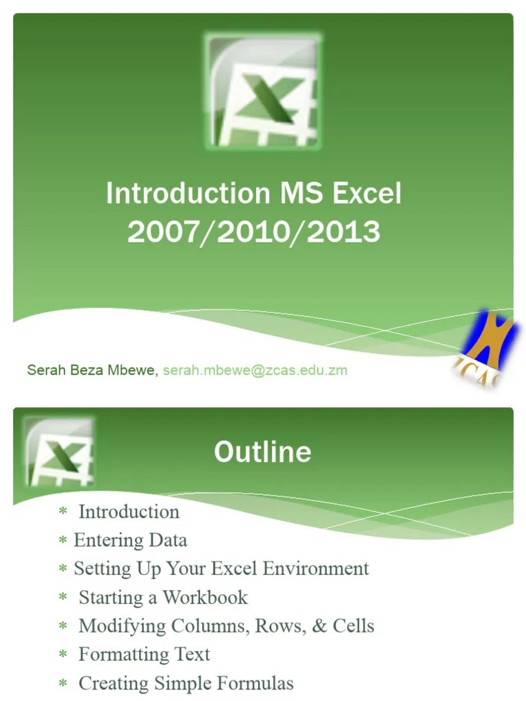 Introduction To Excel | PDF