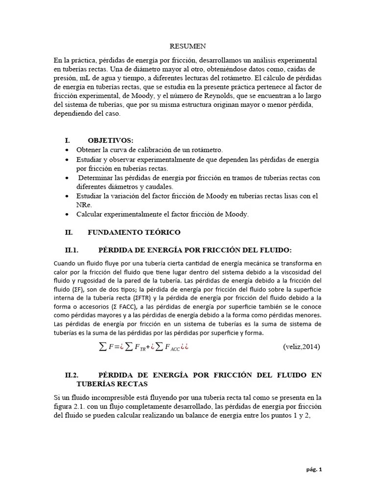 Mecanica De Fluidos #6 | PDF | Fricción | Numero Reynolds