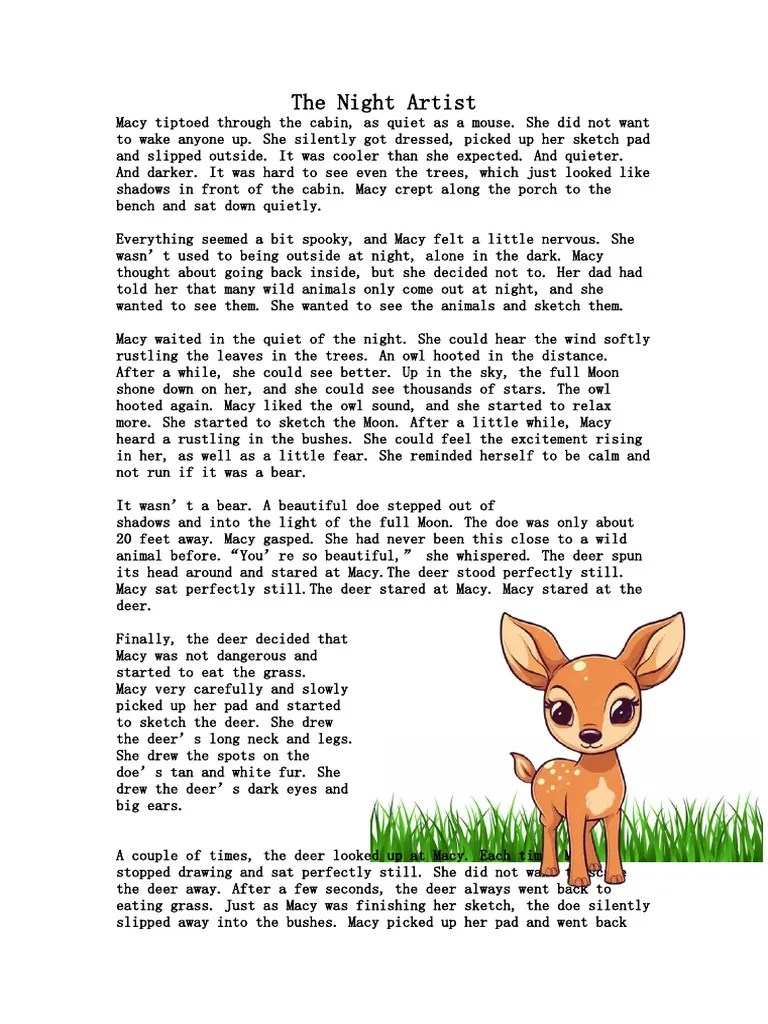 The Night Artist. Reading Comprehensiondocx | PDF