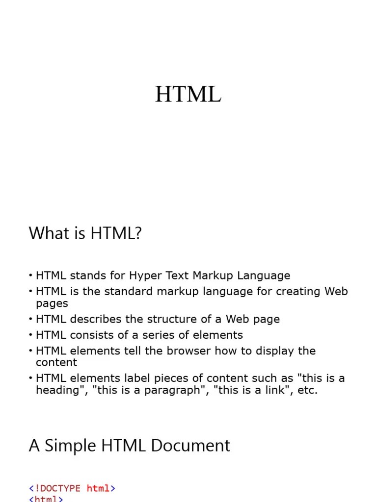 HTML | PDF | Html Element | Html