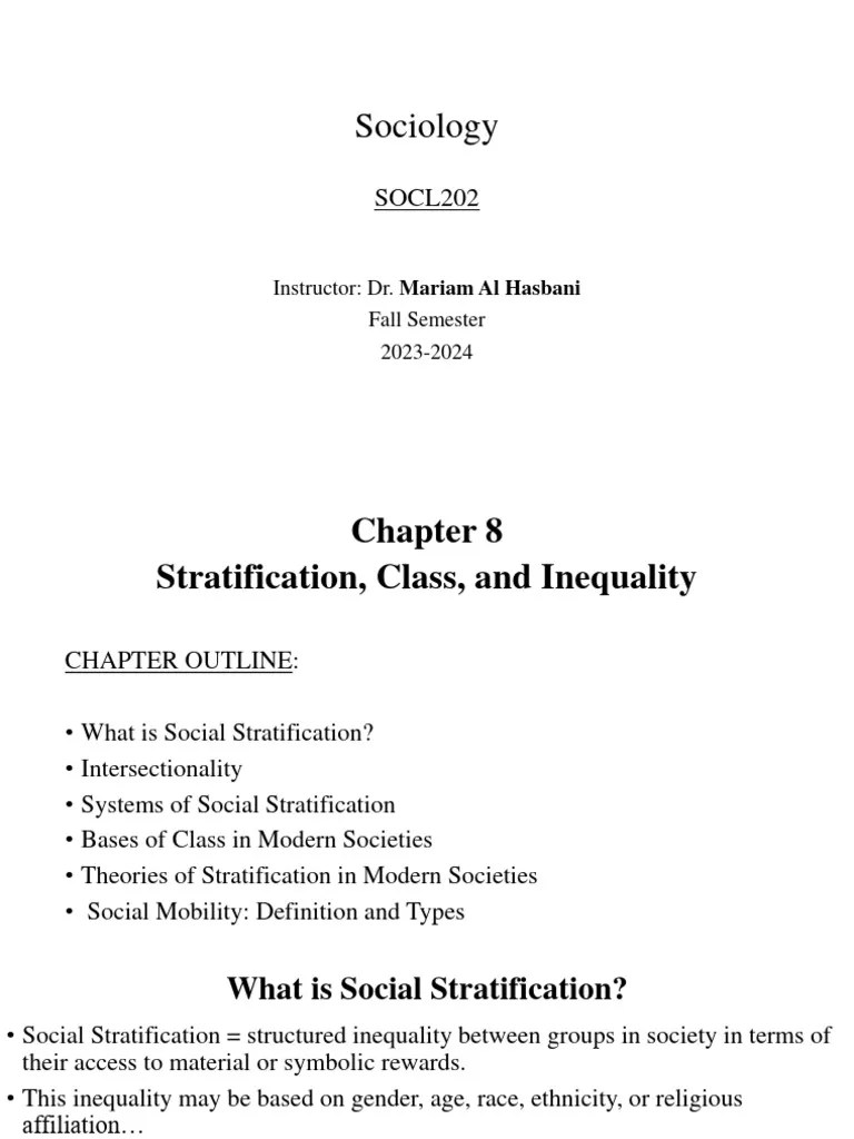 Chapter 8-Stratification-Class And Inequality | PDF | Social ...