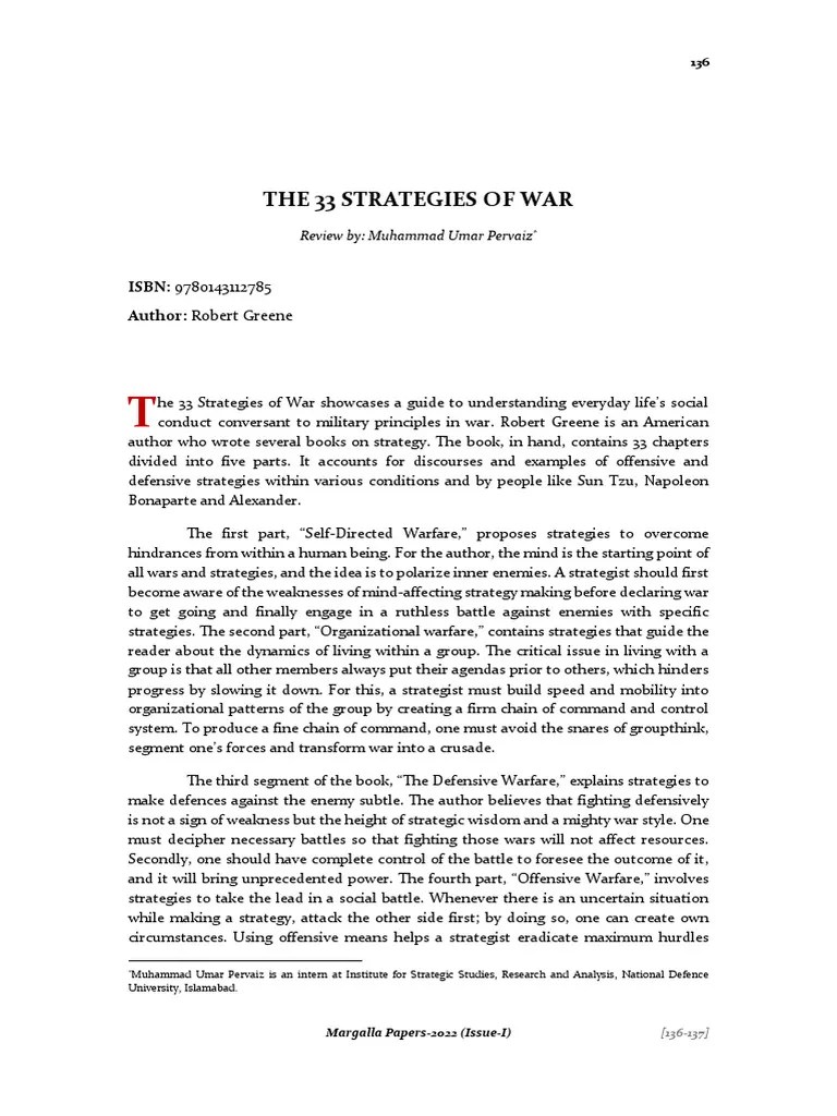 The 33 Strategies Of War | PDF | Military Strategy | Battles