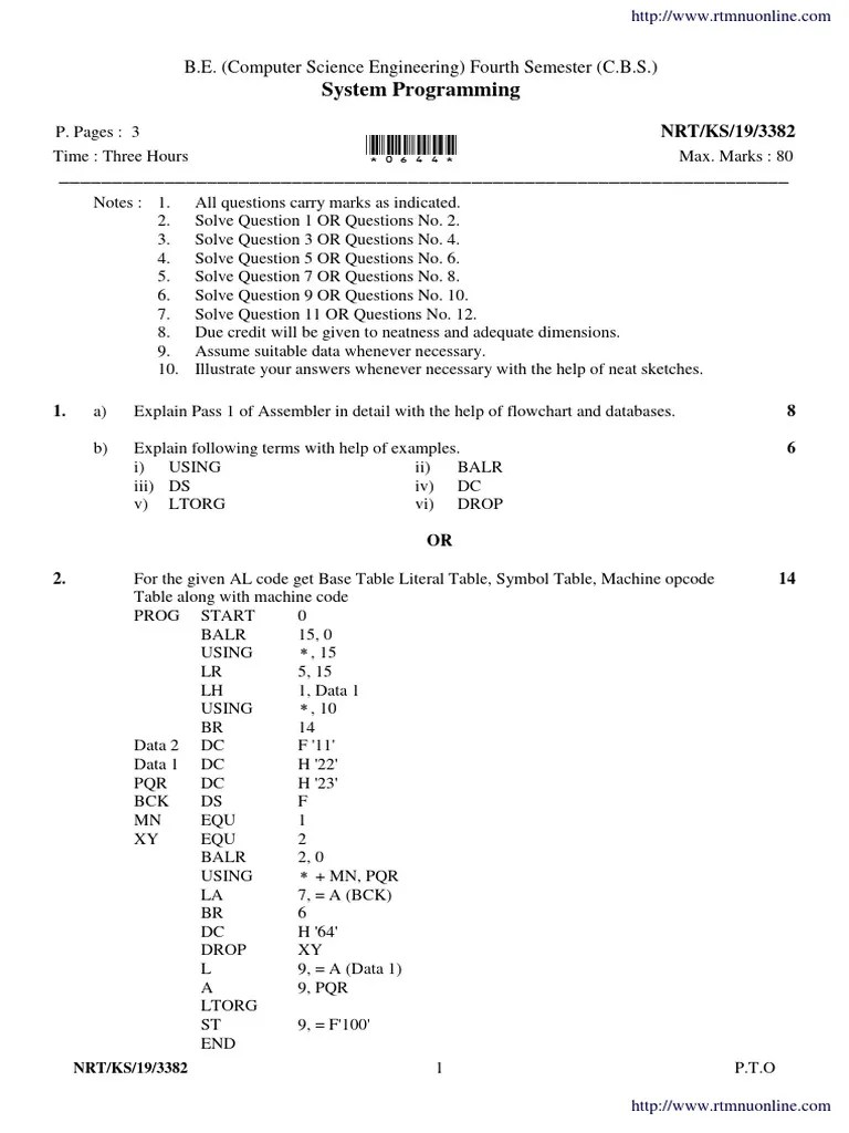 Cse 4 Sem System Programming 3382 Summer 2019 | PDF | Computer Science ...